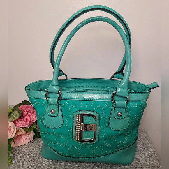 Unique Medium Guess Mint Green Handbag‎ Pre-owned - Picture 1 of 6